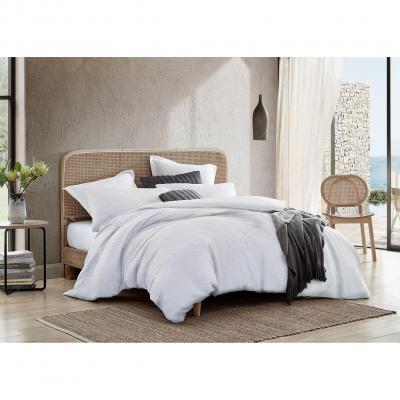 Private Collection Braddon White Cotton Jacquard Quilt Cover Set | King Bed | White